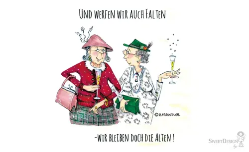 Frühstücksbrettchen "Und werfen wir auch Falten - wir bleiben doch die Alten"