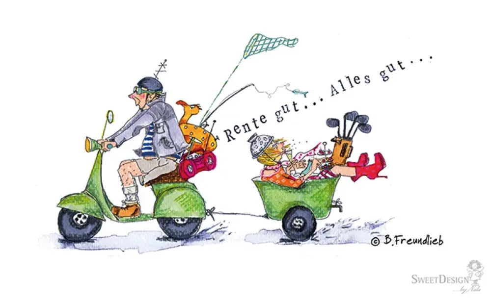 Frühstücksbrettchen "Rente gut - alles gut"