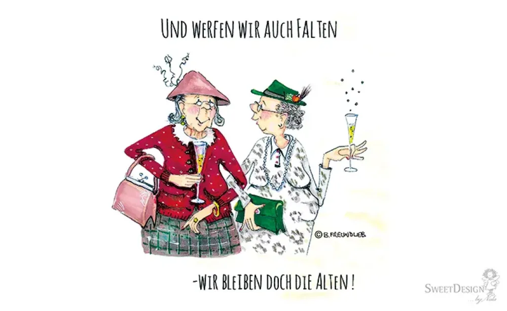 Frühstücksbrettchen "Und werfen wir auch Falten - wir bleiben doch die Alten"