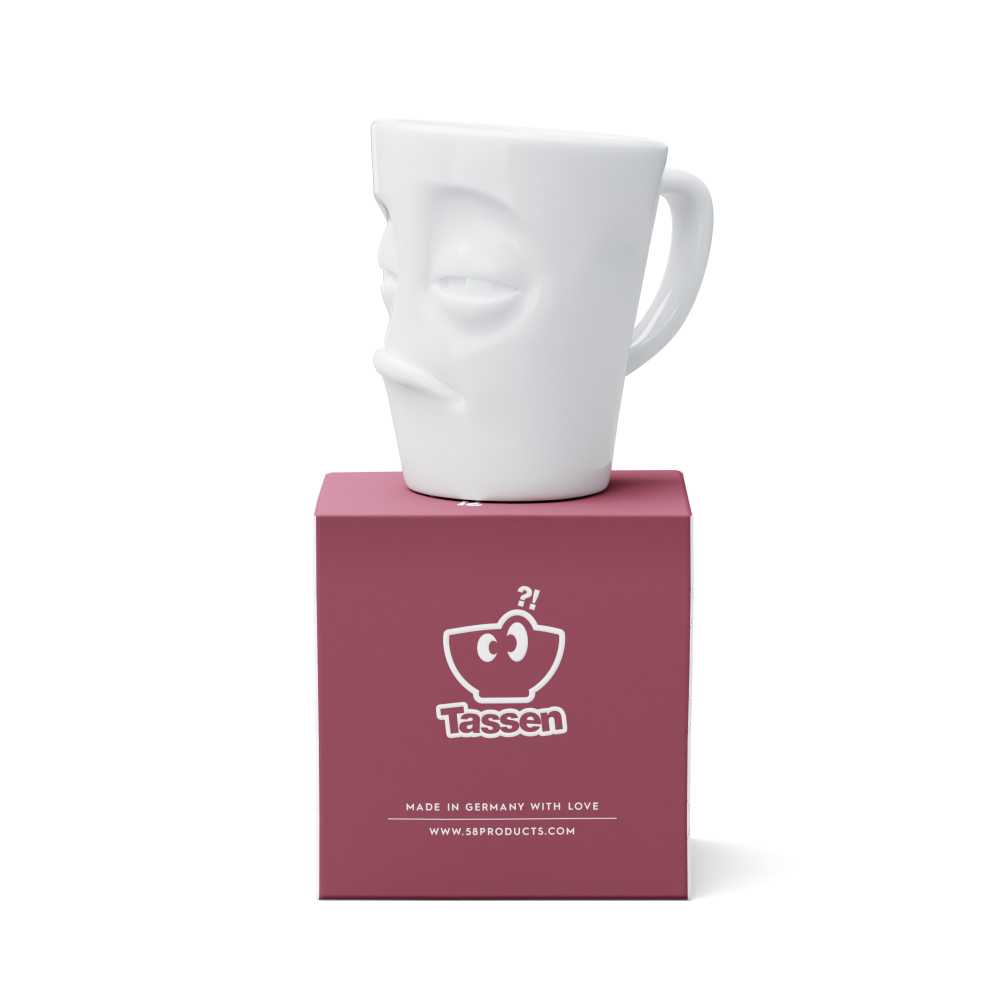 FiftyEight Henkelbecher Mug VERPENNT weiß