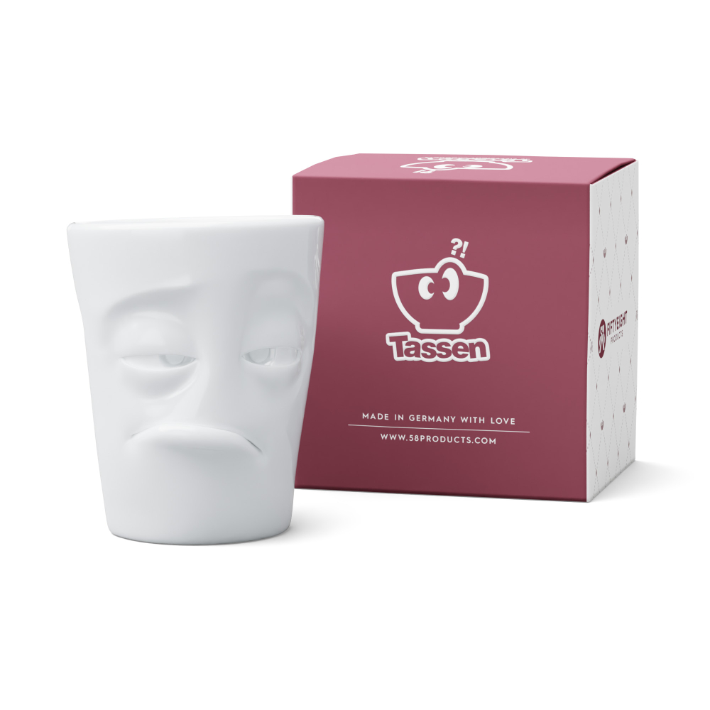 FiftyEight Henkelbecher Mug VERPENNT weiß