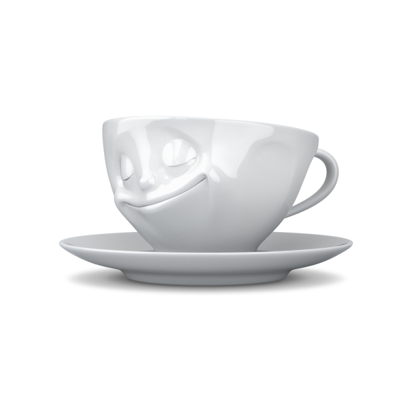 FiftyEight Tasse glücklich weiss