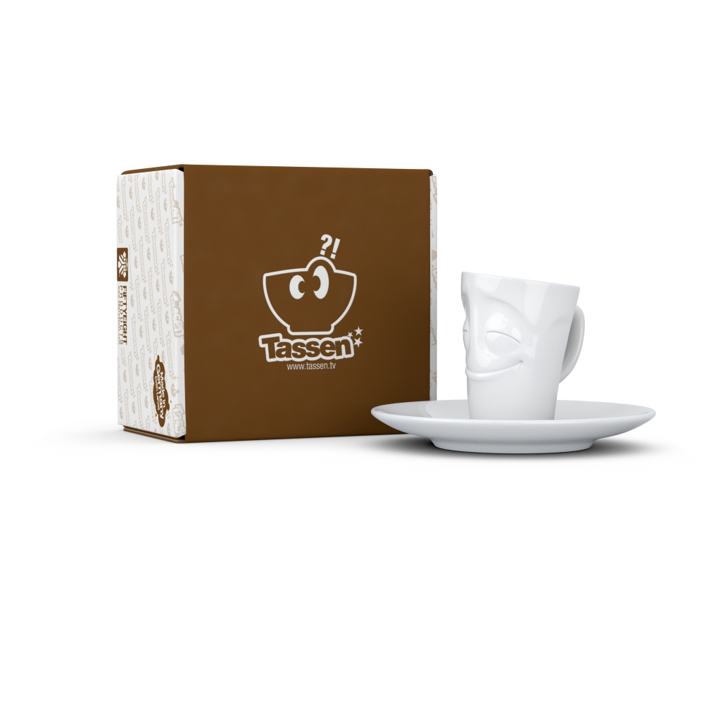 FiftyEight Espresso Mug vergnügt weiss